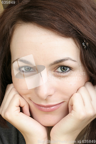 Image of Woman with green eyes