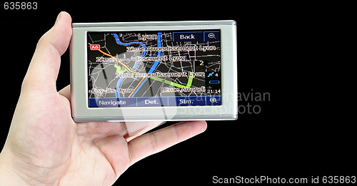Image of Gps in a man hand.