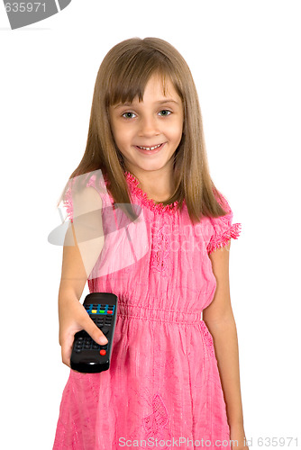Image of The girl with the ï¿½V remote control