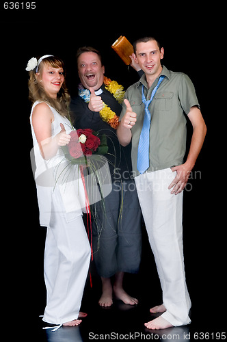 Image of Young happy wedding couple