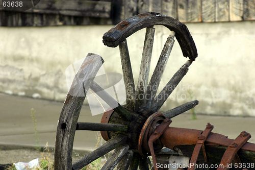 Image of Broken Old Antique Wagon Wheel