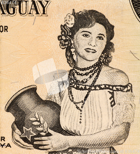 Image of Paraguayan Woman Holding Jug