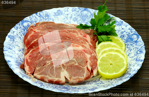 Image of slices of fresh pork meat