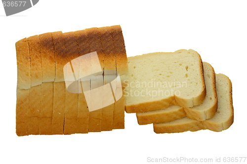 Image of loaves of bread isolated over white background.