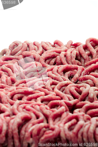 Image of raw ground beef focus in center