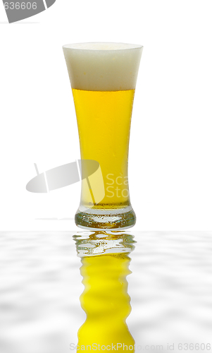 Image of Beer glass isolated against white background