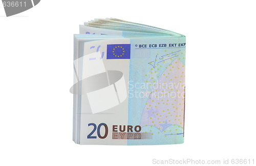 Image of 20 Euro banknotes, isolated
