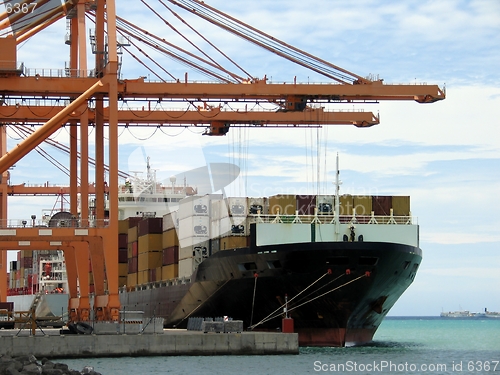 Image of Cargo ship in port