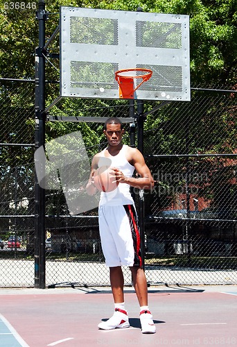 Image of Basketball player with ball