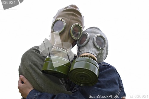 Image of family portrait in gas-masks