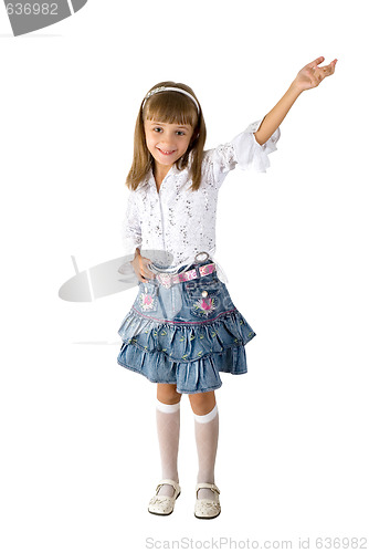 Image of The girl in a jeans skirt