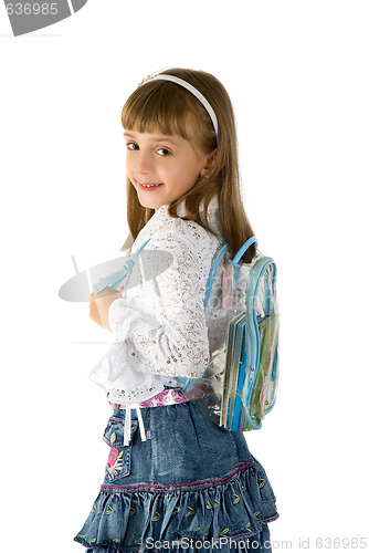Image of The girl with a backpack
