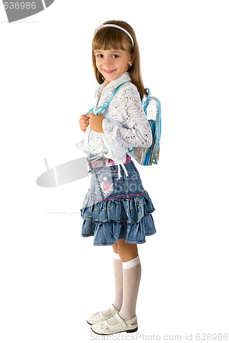 Image of The girl with a backpack