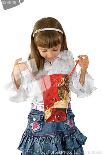 Image of The girl with a gift box