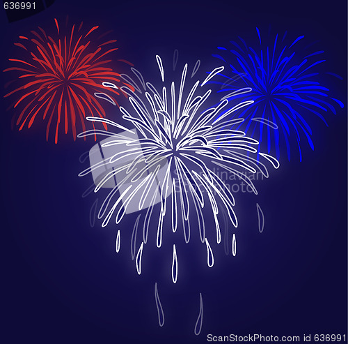 Image of Fireworks Blue Background