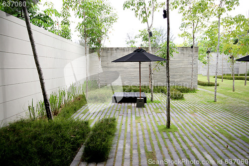 Image of Modern zen garden area