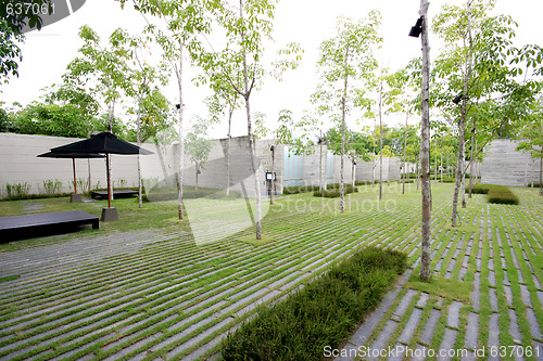 Image of Modern zen garden area