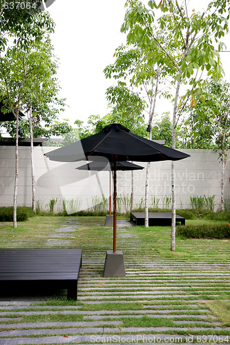 Image of Modern zen garden area