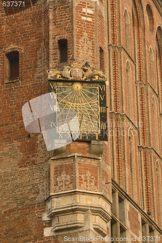 Image of Detail of house facade in Old Town, Gdansk Poland
