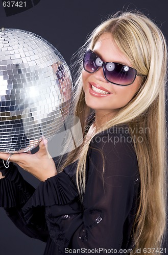 Image of party girl with disco ball