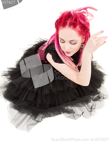 Image of dancing pink hair girl