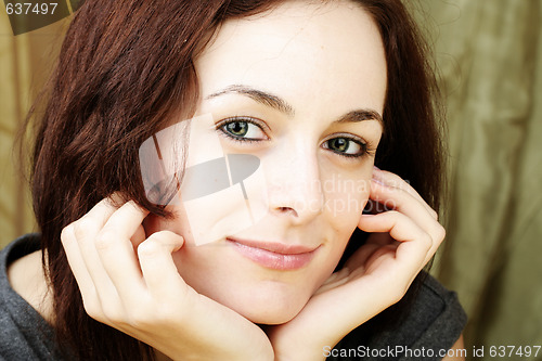 Image of Woman with green eyes