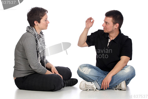 Image of deaf persons hand demonstrating 