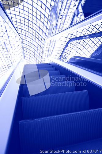 Image of futuristic escalator