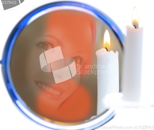 Image of fortunetelling with mirror and candle