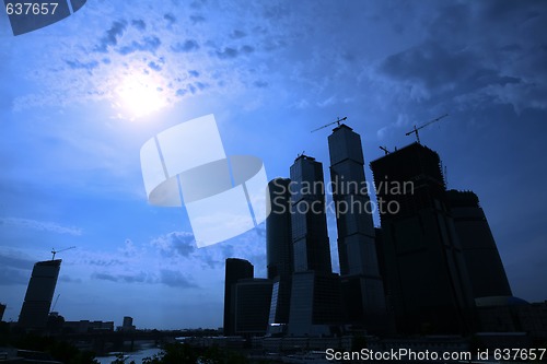 Image of night in the Moscow-city