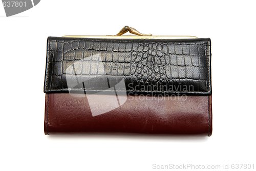 Image of Retro woman leather purse isolated 