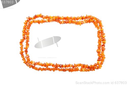 Image of Amber beads double frame isolated