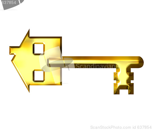 Image of 3D Golden House Key