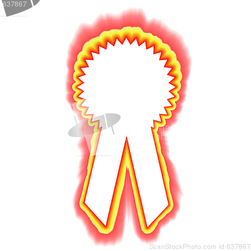 Image of Fiery outlined award ribbon with copyspace