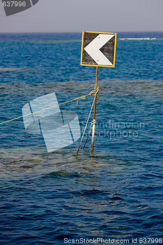 Image of Traffic sign on the ocean.