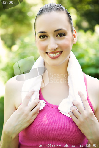 Image of Caucasian woman exercise