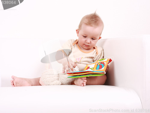 Image of Cute baby reading