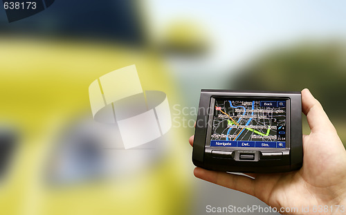 Image of Gps in a man hand.