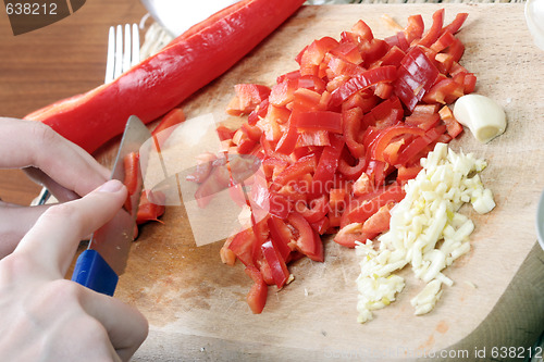 Image of Chopping vegetables