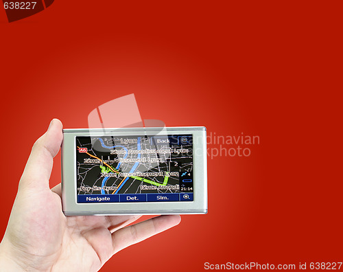 Image of Gps in a man hand.