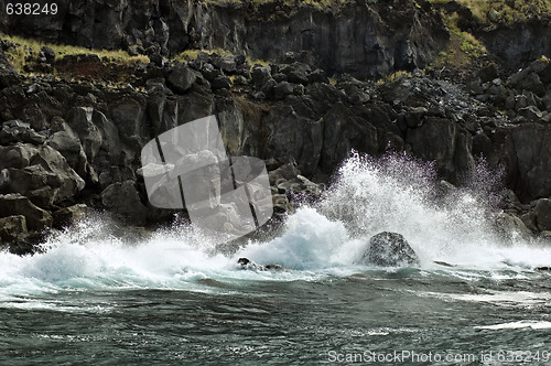 Image of Volcanic coastline in  Azores