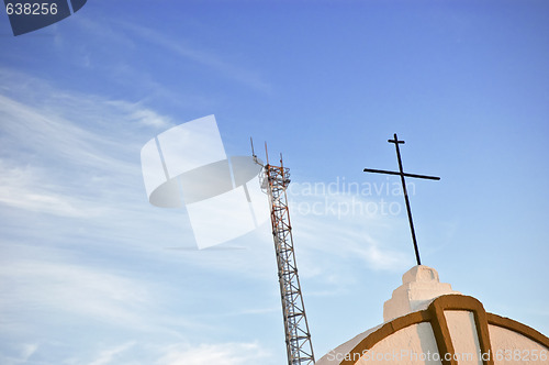 Image of Cross and antenna