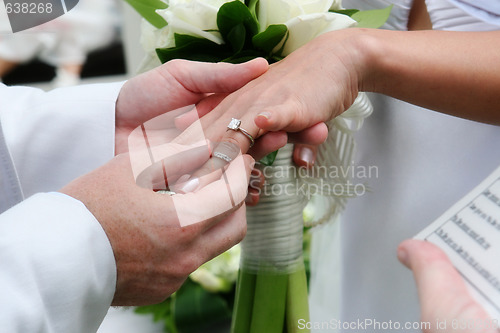 Image of Exchanging wedding rings.