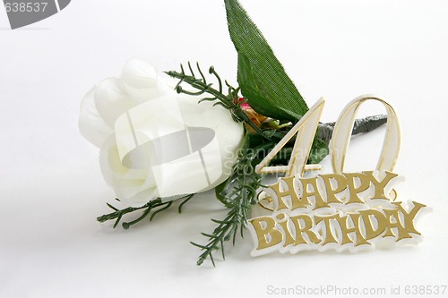 Image of 40th Birthday sign and silk rose