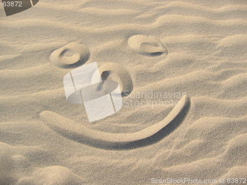 Image of Smiley in the sand