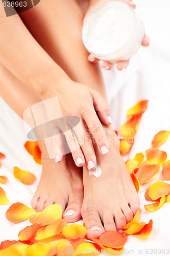 Image of feet care in bed