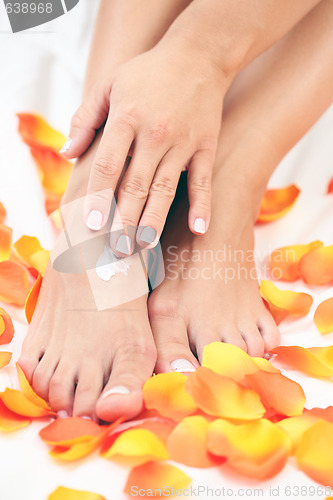 Image of feet care in bed