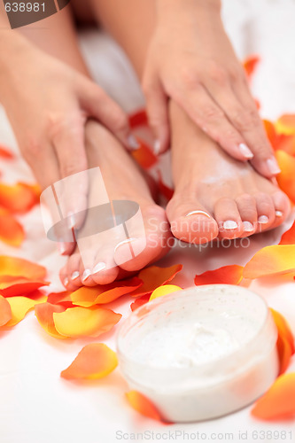 Image of feet care in bed