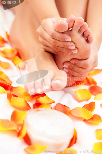 Image of feet care in bed