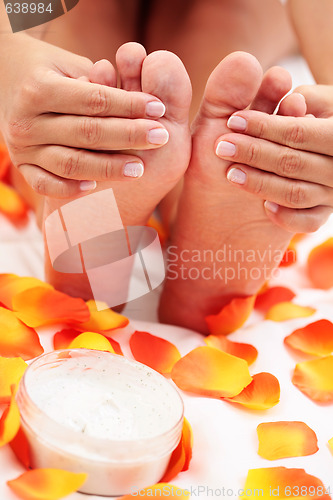 Image of feet care in bed